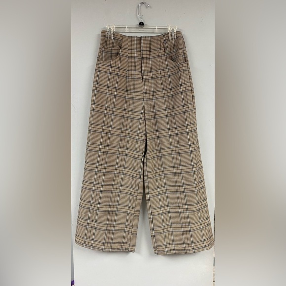 Forever 21 Pants - Forever 21 Plaid Wide Leg High Rise Trouser Pants Size Medium